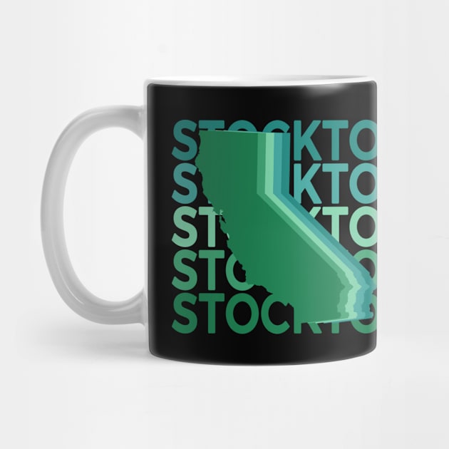 Stockton California Green Repeat by easytees